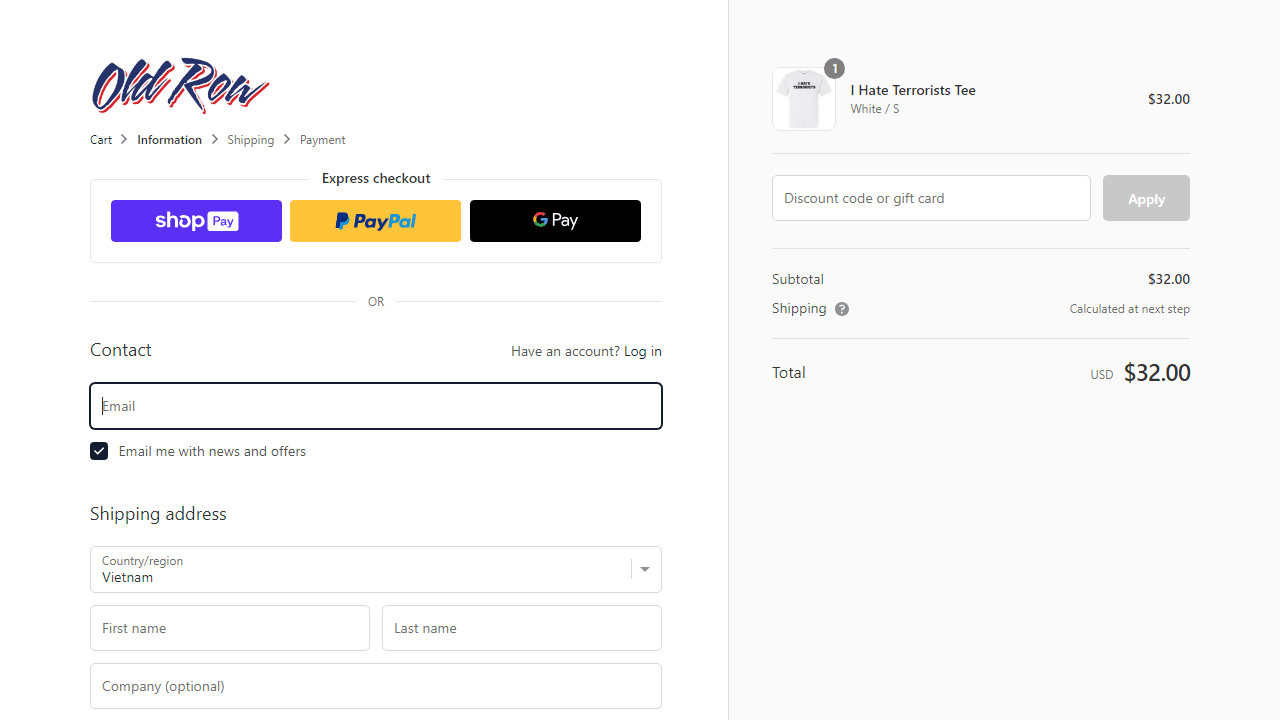 How to apply Old Row coupon code